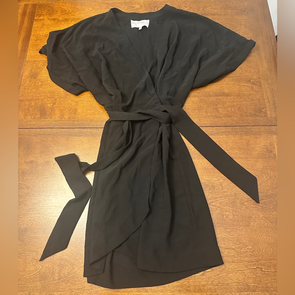 Charles Henry Black Wrap Dress